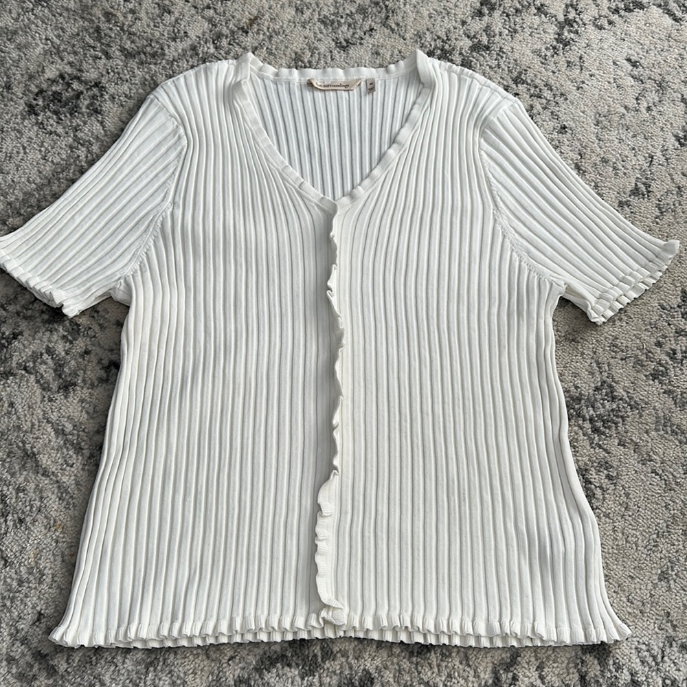 Soft Surroundings V-Neck Ribbed short sleeve shirt 2X